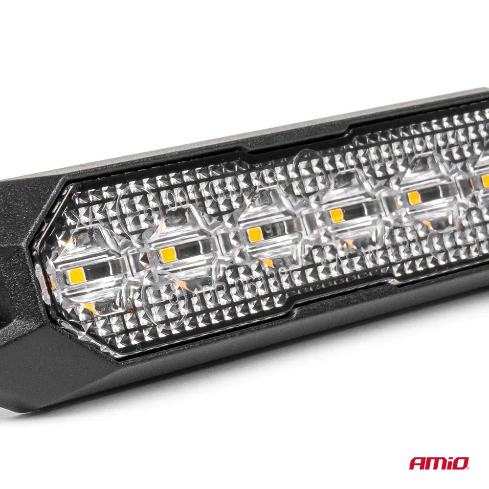 Výstražné osvětlení oranžové 6x3W LED R65 R10 12/24V IP6K9K AMIO-03930 - Obrázek 2