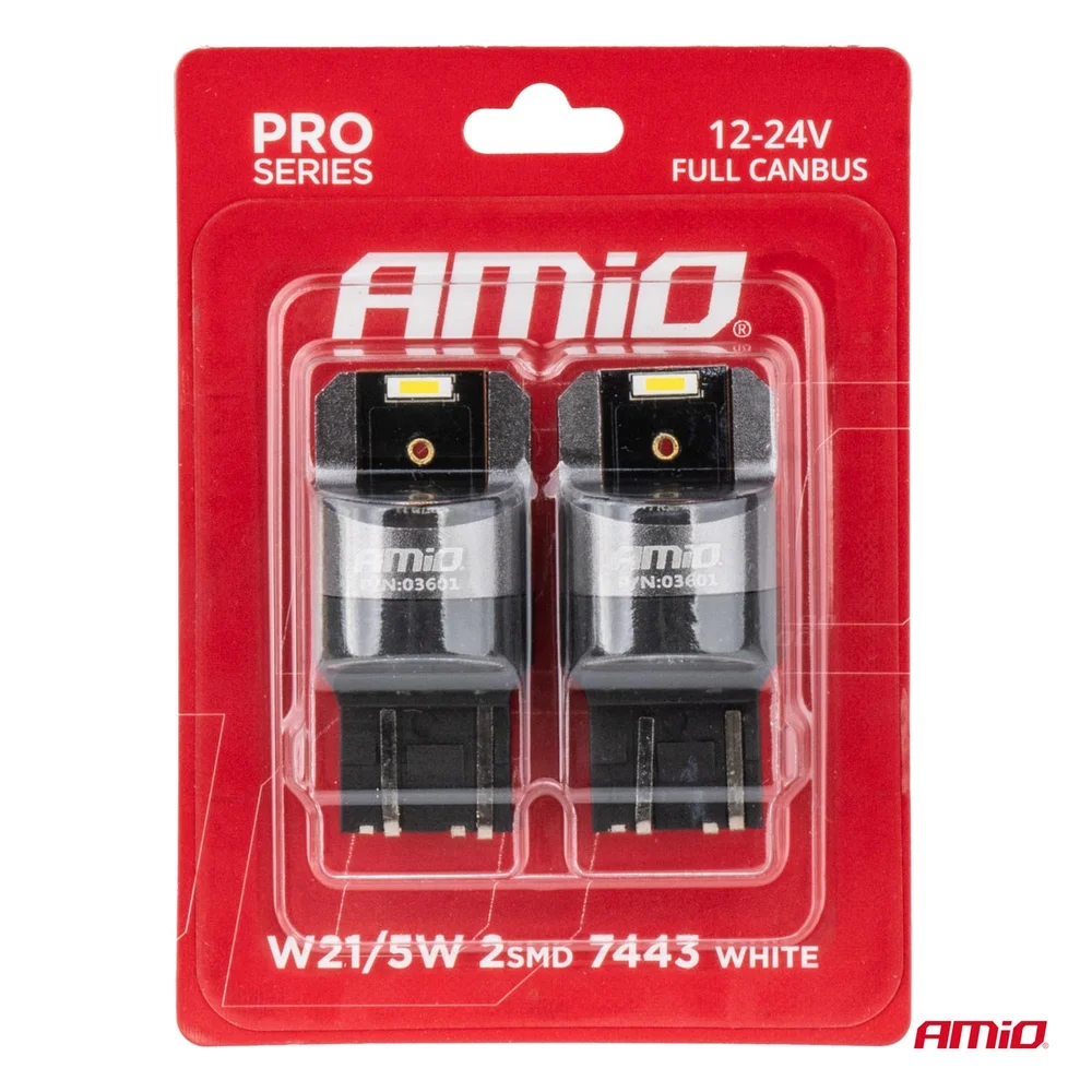 LED žárovky FULL CANBUS PRO W21/5W 2x1860 SMD bílé 12V 24V AMIO-03601 - Obrázek 4