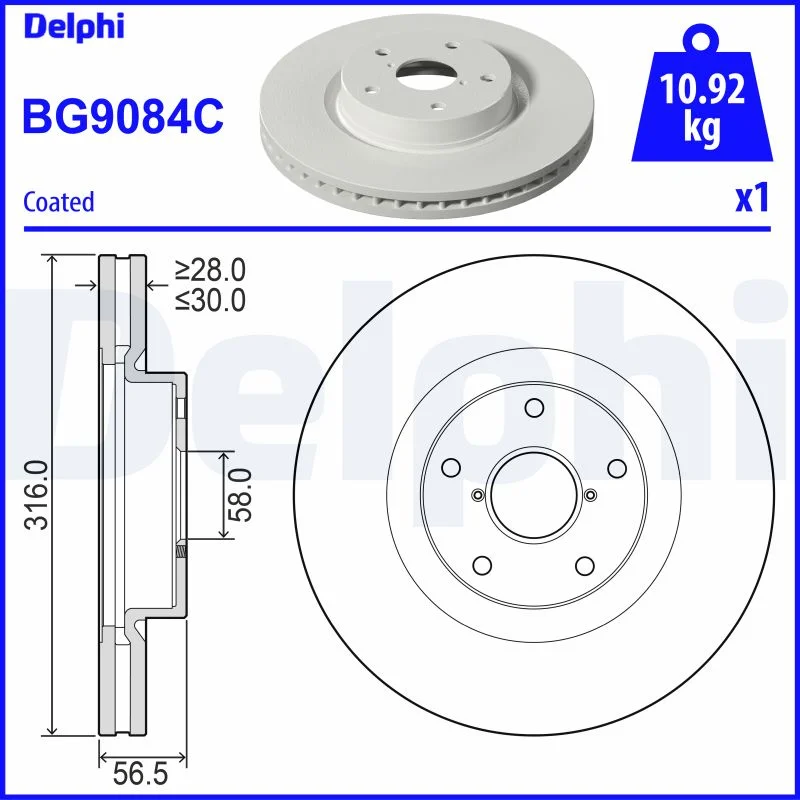 Brzdový kotouč DELPHI BG9084C