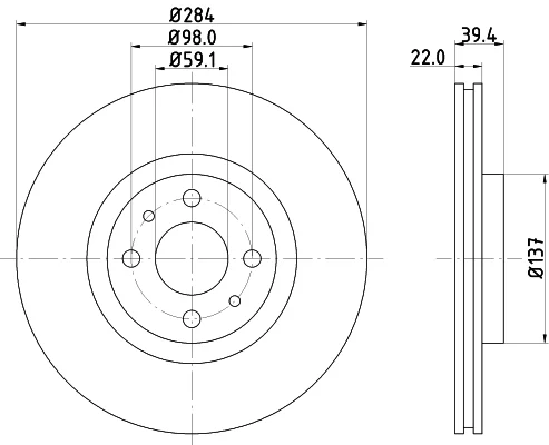 Brzdový kotouč HELLA 8DD355102-531