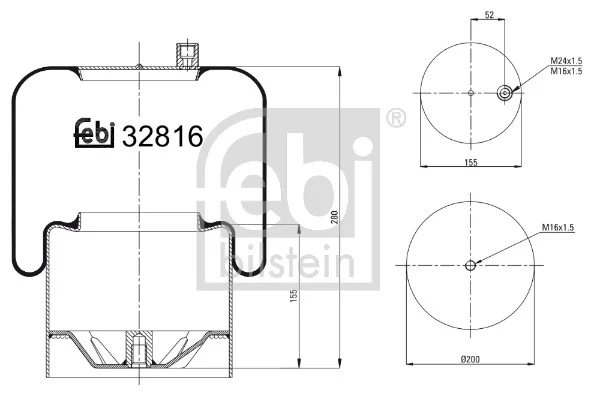 Mech, pneumaticke odpruzeni FEBI BILSTEIN 32816
