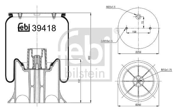 Mech, pneumaticke odpruzeni FEBI BILSTEIN 39418 Mech, pneumaticke odpruzeni FEBI BILSTEIN 39418