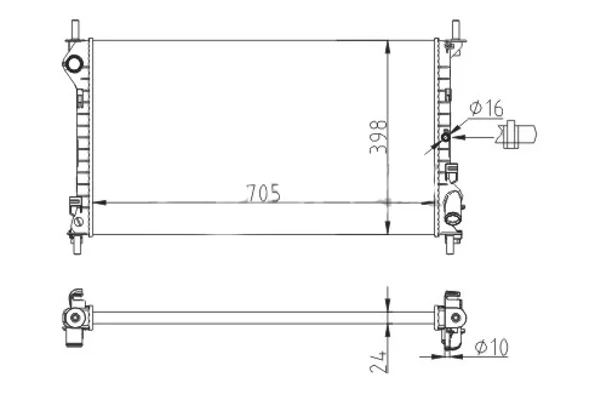 CHLADIČ FORD TRANSIT 1.8TDCI 02- HART 611942