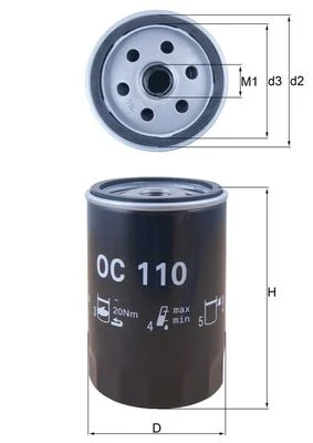 Olejový filtr MAHLE OC110