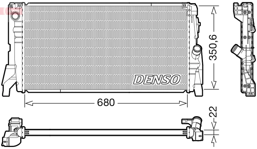 Chladič, chlazení motoru DENSO DRM05118 Chladič, chlazení motoru DENSO DRM05118