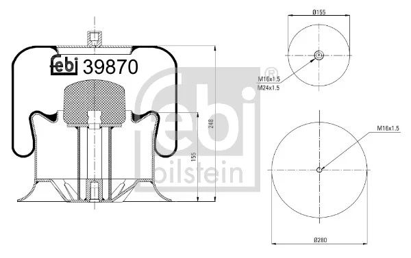 Mech, pneumaticke odpruzeni FEBI BILSTEIN 39870