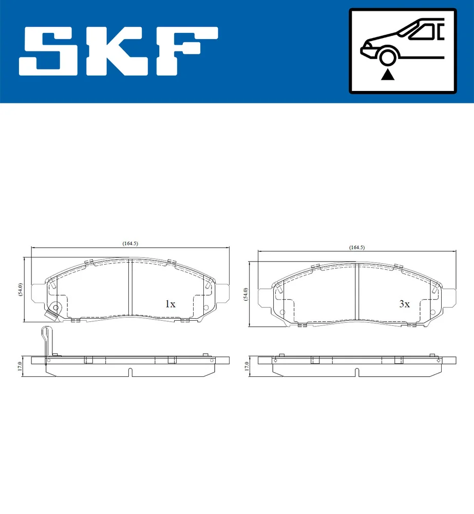 Sada brzdových destiček, kotoučová brzda SKF VKBP80259A