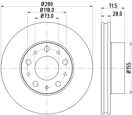 Brzdový kotouč HELLA 8DD355122-691