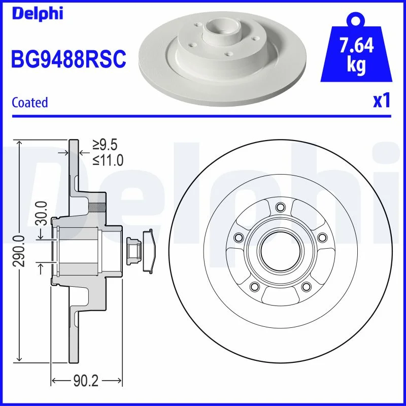 Brzdový kotouč DELPHI BG9488RSC