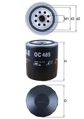 Olejový filtr MAHLE OC485 Olejový filtr MAHLE OC485