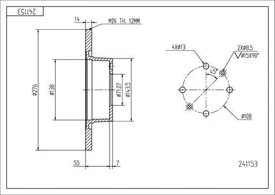 BRZ.KOTOUČ /Z/CITROEN C5 1.6 01-/LAK/KPL HART 241153 BRZ.KOTOUČ /Z/CITROEN C5 1.6 01-/LAK/KPL HART 241153