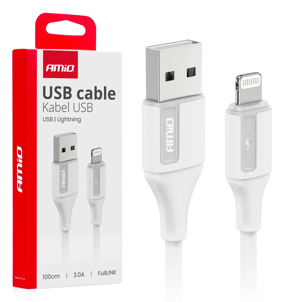 Kabel USB na Lightning 3A 100cm FullLINK AMIO-03919 Kabel USB na Lightning 3A 100cm FullLINK AMIO-03919