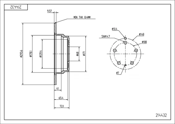 BRZ.KOTOUČ /Z/ VOLVO 850 94- 295/9.6/8.4 HART 214432