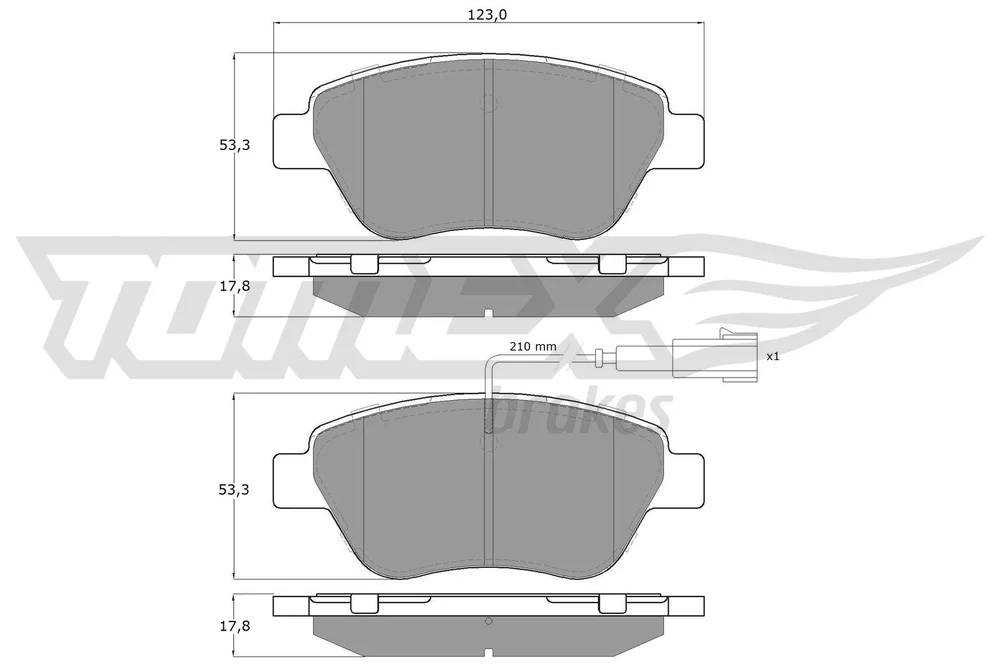 Sada brzdových destiček, kotoučová brzda Tomex Brakes TX14-44