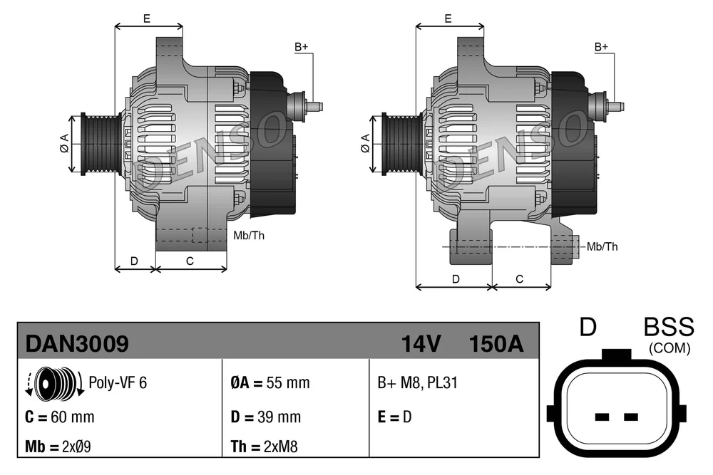 generátor DENSO DAN3009