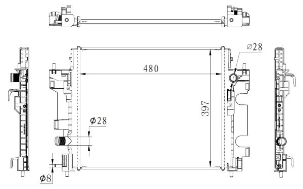 Chladič, chlazení motoru NRF 59274 Chladič, chlazení motoru NRF 59274