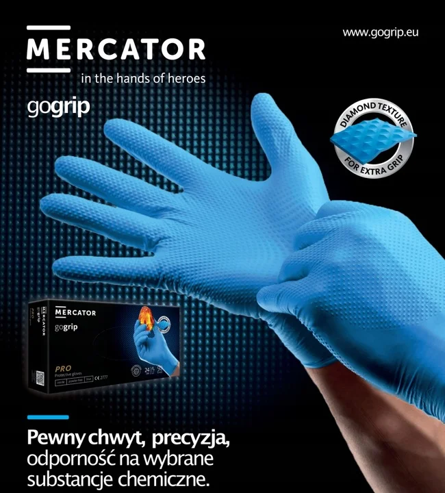 Nitrilové rukavice GoGrip černé vel. L, 50 ks MERCATOR MER20311