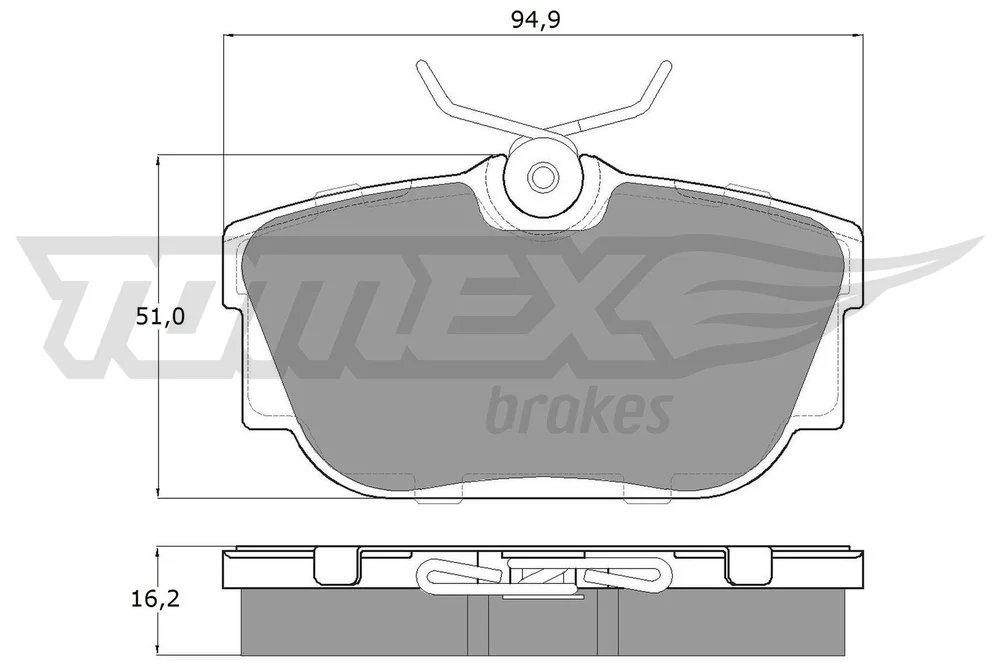 Sada brzdových destiček, kotoučová brzda Tomex Brakes TX13-90