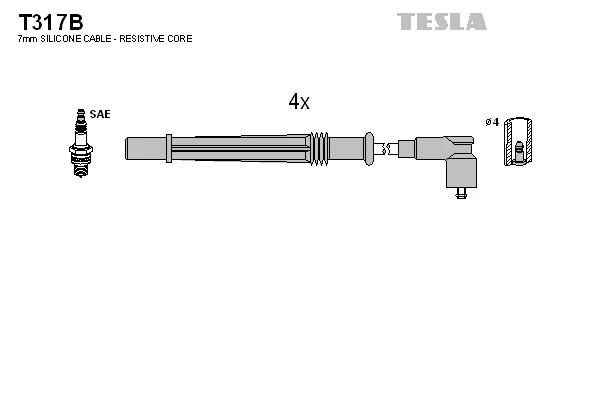 Sada kabelů pro zapalování TESLA T317B – OE 8200575895