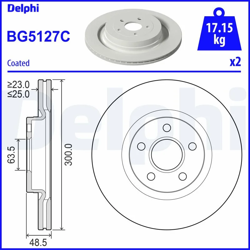 Brzdový kotouč DELPHI BG5127C