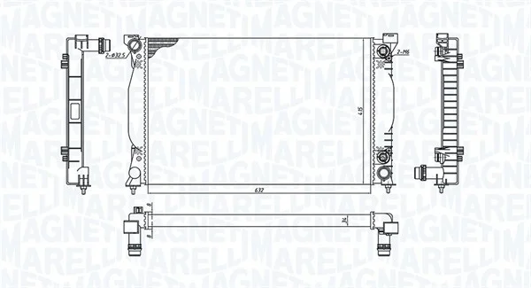 Chladič, chlazení motoru MAGNETI MARELLI 350213196500 Chladič, chlazení motoru MAGNETI MARELLI 350213196500