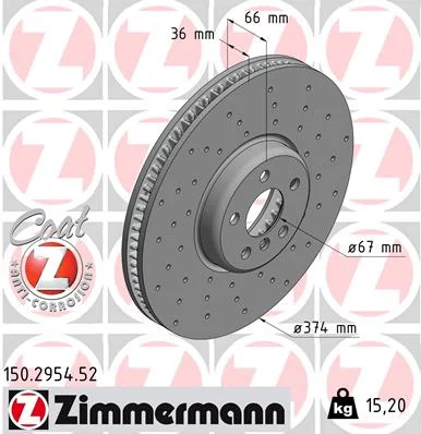 Kotouč brzdový ZIMMERMANN 150.2954.52 Kotouč brzdový ZIMMERMANN 150.2954.52