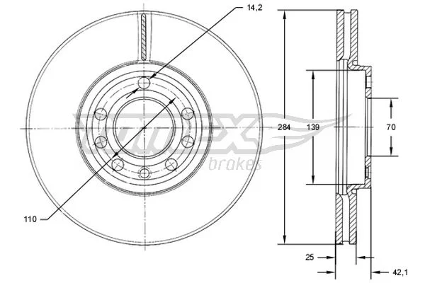 Brzdový kotouč Tomex Brakes TX71-30