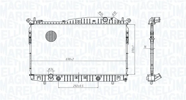Chladič, chlazení motoru MAGNETI MARELLI 350213179600 Chladič, chlazení motoru MAGNETI MARELLI 350213179600