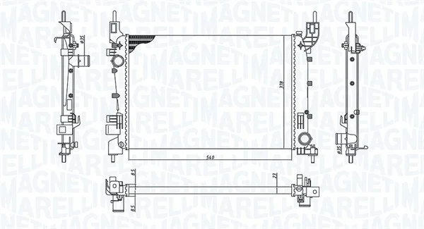 Chladič, chlazení motoru MAGNETI MARELLI 350213200400 – OE 51784706 Chladič, chlazení motoru MAGNETI MARELLI 350213200400 – OE 51784706
