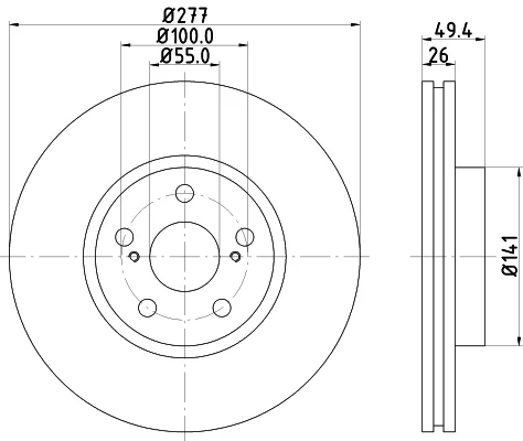 Brzdový kotouč HELLA 8DD355111-631 – OE 43512-05040