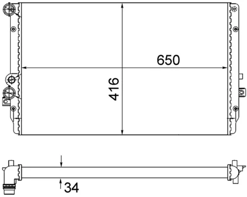 Chladič, chlazení motoru MAHLE CR854001S – OE 1J0121253AC