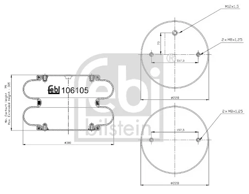 Mech, pneumatické odpružení FEBI BILSTEIN 106105