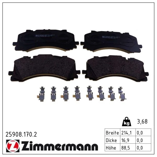 Sada brzdových destiček, kotoučová brzda ZIMMERMANN 25908.170.2